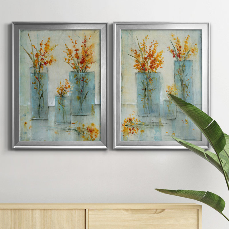 «Still Life Study I», ensemble de 2 peintures sur toile encadrées, H 36,5 po x l 53 po x P 1 po, Argent
