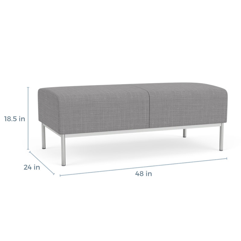 Banc de réception Darsey, Argent argent, Gris chambray