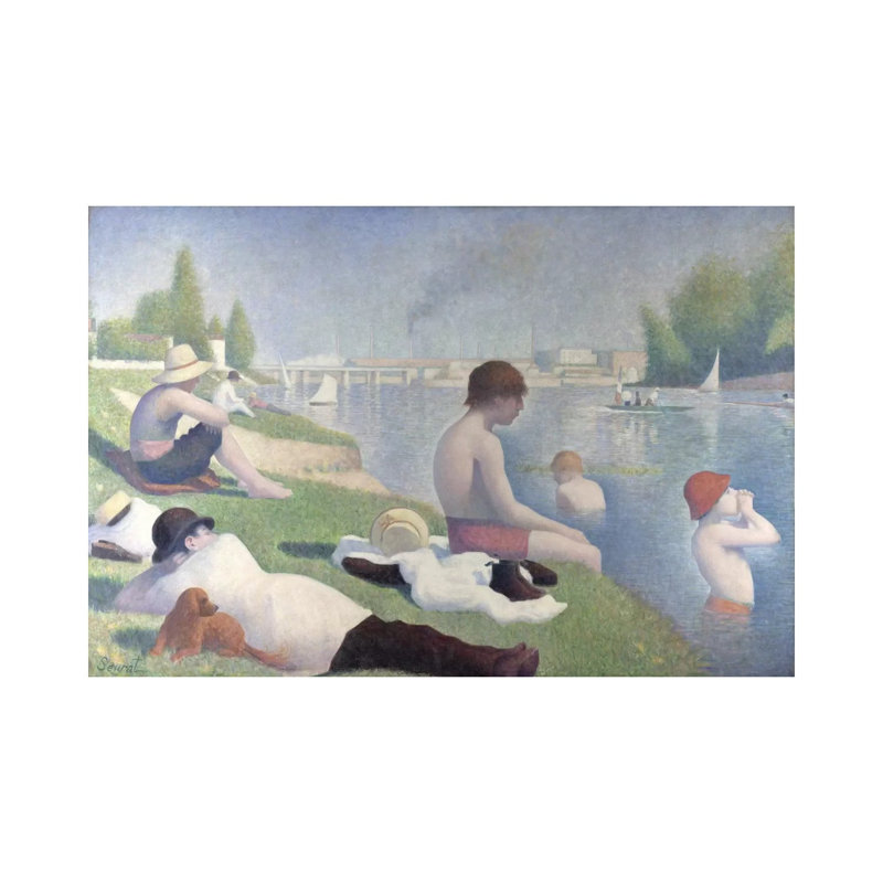 Bathers At Asnieres 1884 by Georges Seurat - Wrapped Canvas Painting, 101.6 cm H x 66.04 cm W