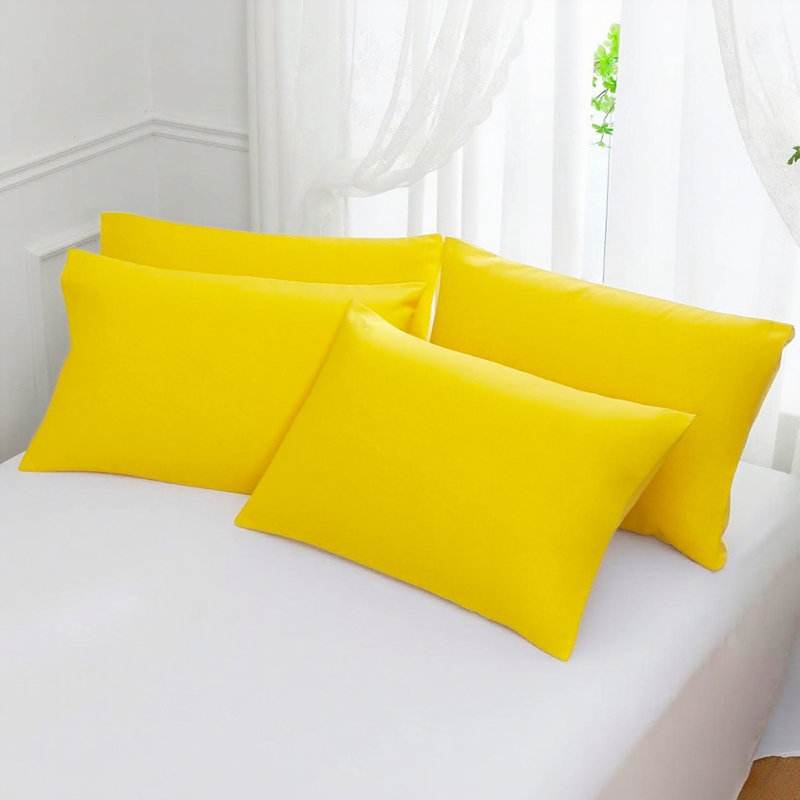Paquet de 4 taies d'oreiller en microfibre brossée moelleuse - Enveloppes infroissables résistantes aux taches 20 x 30 po