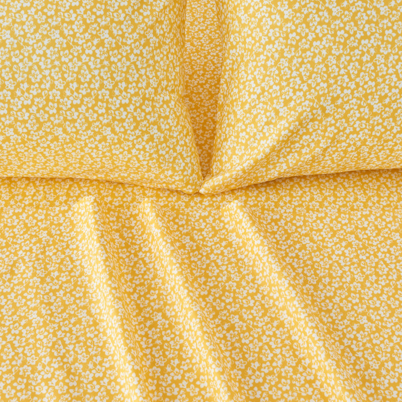 Yellow Floral Twin Microfiber Sheet Set with Pillowcases