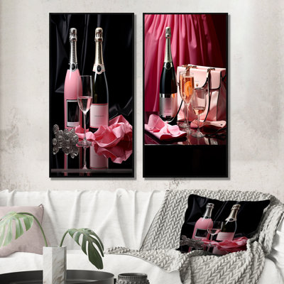 Sac de mode rose et champagne «Sac de mode rose et champagne» 2 pièces