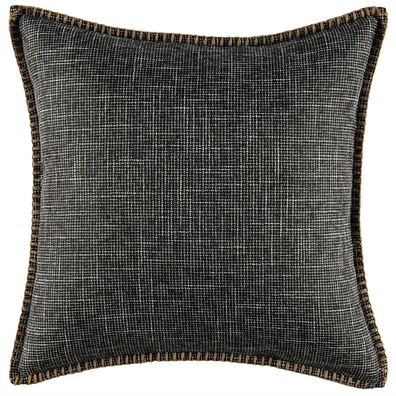 Coussin en tissu, Noir, 16 po x 16 po, Oui