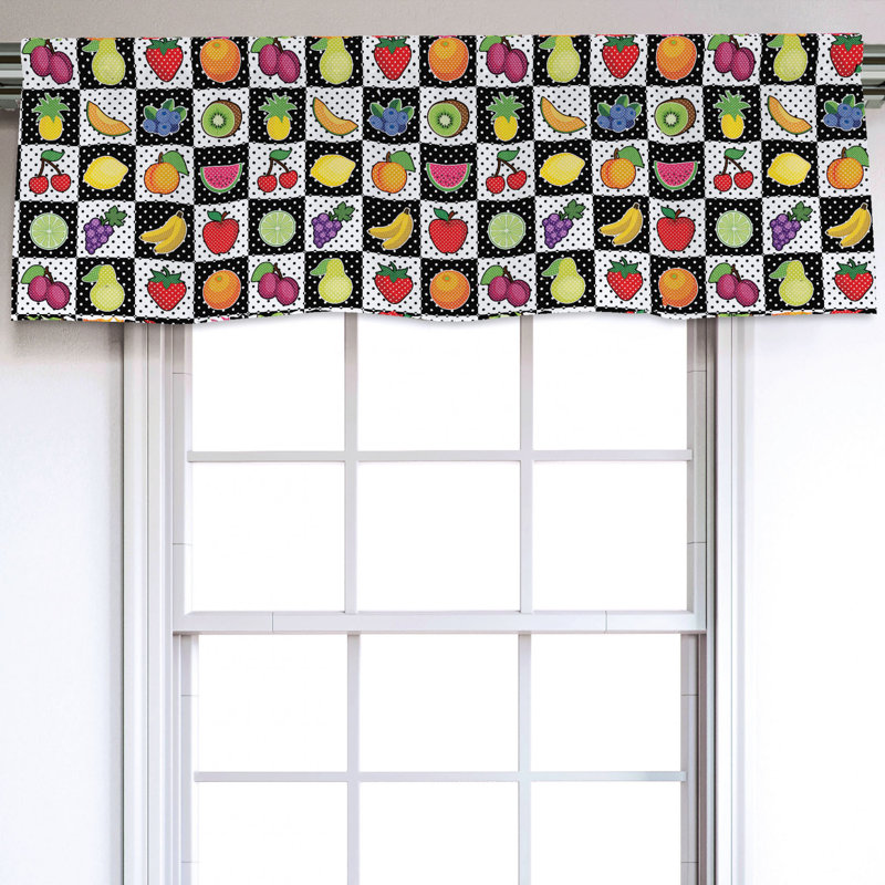Sateen Geometric Ruffled Window Valance