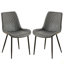 Ensemble de 2 chaises de salle à manger Leathaire, ensemble de 2 chaises d'appoint sans accoudoirs avec pieds en métal Mid-Century-545861786