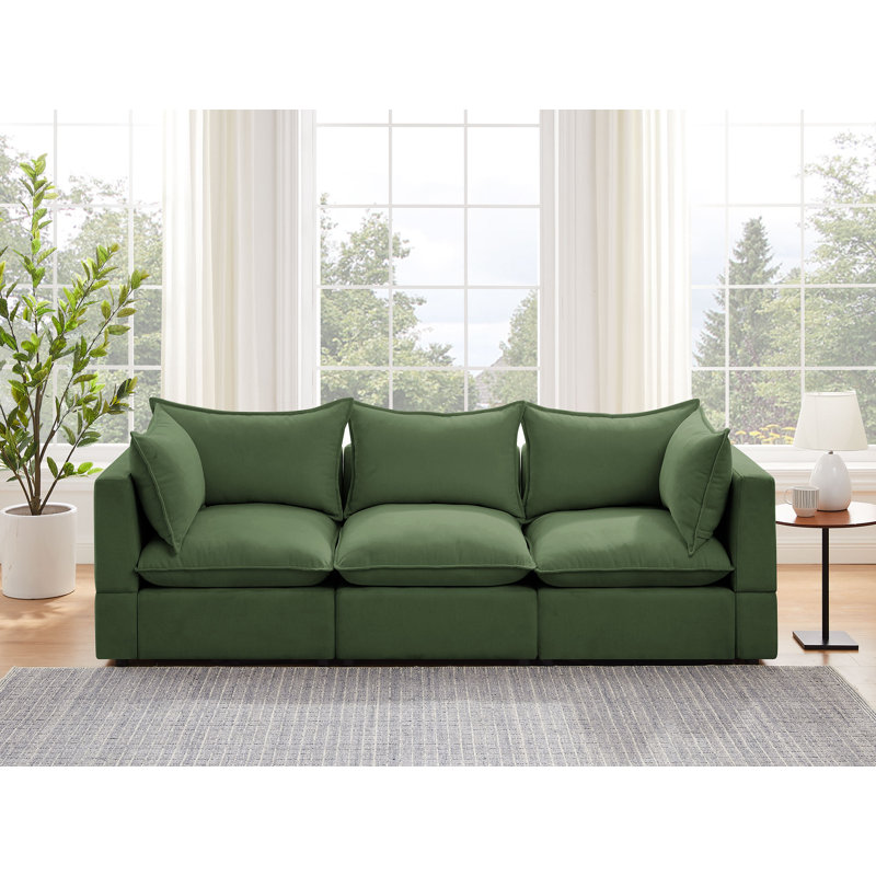 Canapé modulaire Shepley, 100 % polyester vert