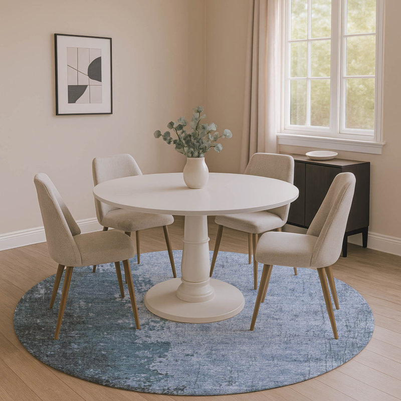 Premium Machine Washable Mayfield AMF1912 Abstract Rug, Round 8'