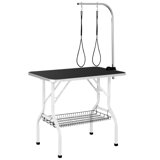 36” Dog Grooming Table with Basket Style Tool Shelf and Adjustable Arm