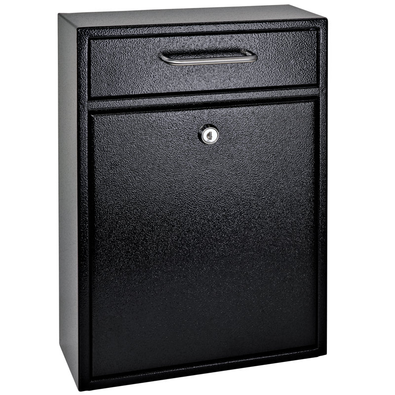 Steel Wall Mounted Mailbox with Magnetic Closure, Black