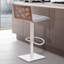 Tabouret de bar rotatif à hauteur ajustable avec base piédestal en acier inoxydable brossé Bjorn-50331852-92442817