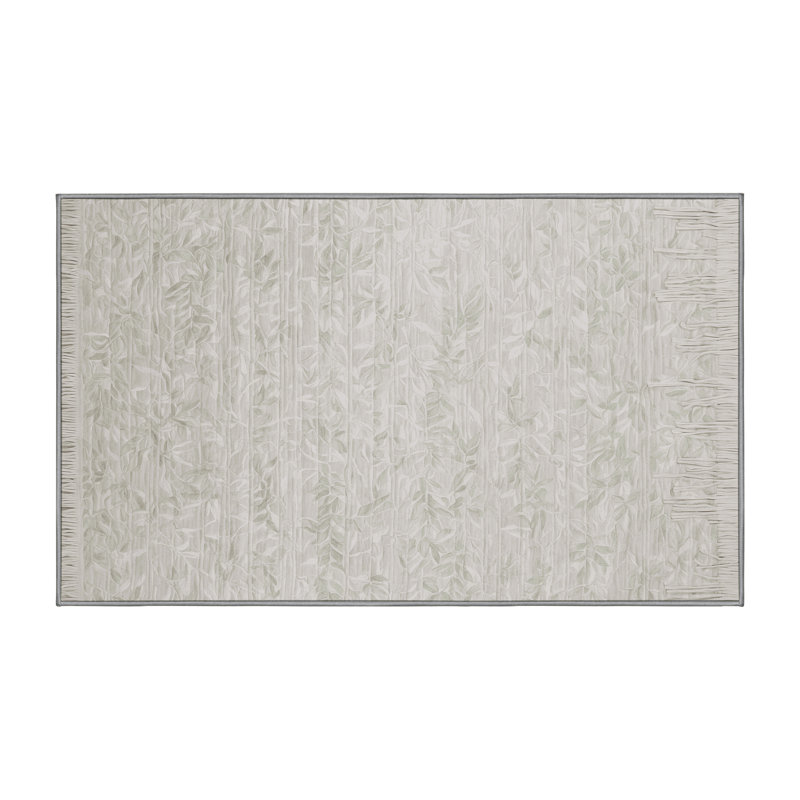 Tapis gris lavable à la machine, Rectangle 7 pi x 9 pi