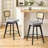 Uniondale Swivel Linen Upholstered 26.2'' Counter Stool with Rattan Cane Back and Solid Wood Frame-1654579956