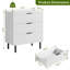 Commode 3 tiroirs, commode de rangement moderne avec pieds en métal et dispositif anti-basculement pour chambre à coucher-658309117