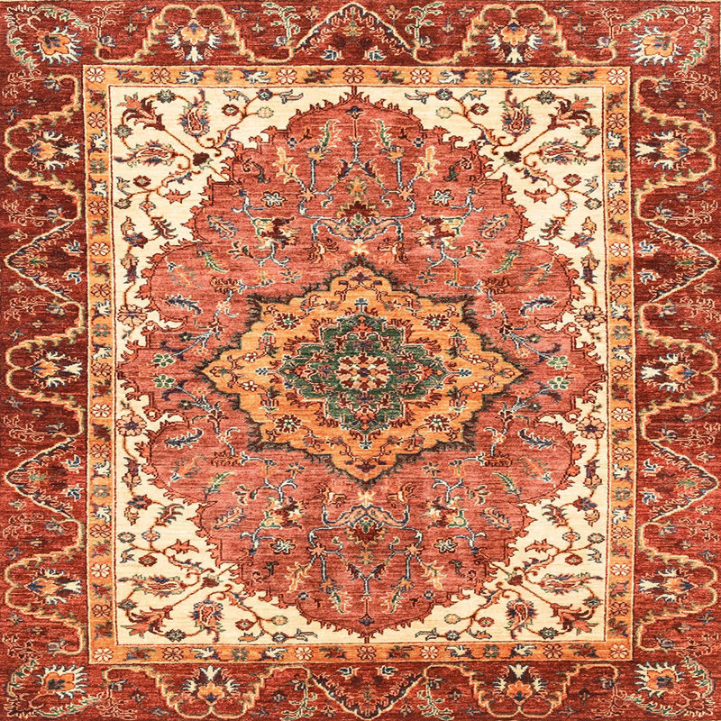 Abstract Indoor Rug, Square 4'