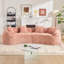 Canapé compressé courbé rose, design de style nordique créatif pour le salon, confortable, doux et polyvalent pour de multiples cas de figure-686558866