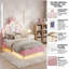 Multi-Sizes Upholstered Princess Bed With Dual-Zone Led, PU Leather Height-Adjustable Headboard, Pink/White (90x190, 90x200, 140x200)-1717736024-1726150390