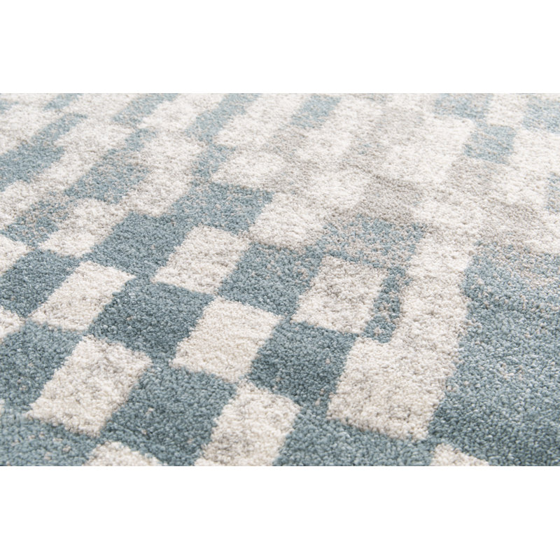 Ceballos Grey/Blue Rug, Rectangle 80 x 150cm