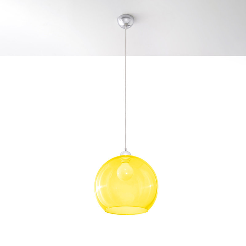 1 - Light Stainless Steel Pendant, Yellow