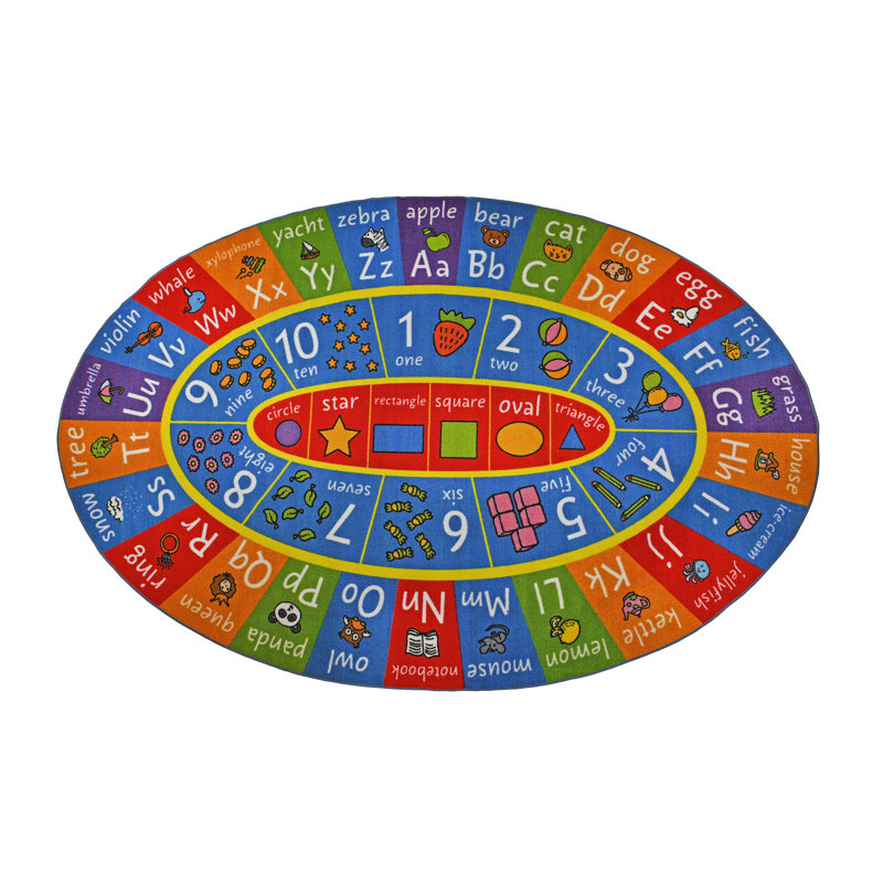 ABC Alphabet Numéros pour enfants, Ovale 3 pi 3 po x 4 pi 7 po