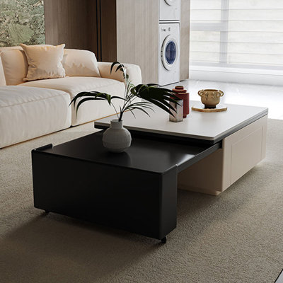 Table basse extensible cachée avec roulettes silencieuses