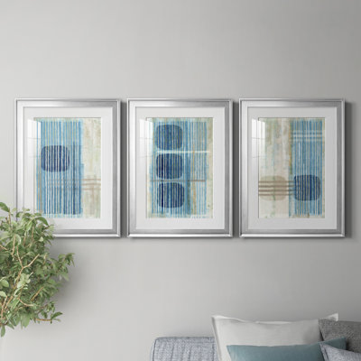 " Blue Blue Horizon I " 3 - Pieces Painting Print