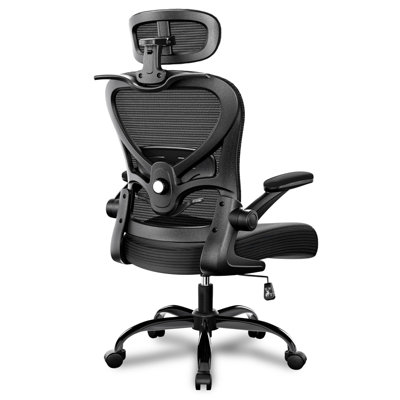 Ergonomic Office Chair With Headrest 3D Mesh With Adjustable Lumbar Support, Computer With Flip Up Armrests /Offices
