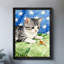 Art mural encadré noir avec chatons et insectes rétro-1580211695