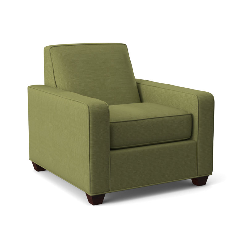 Avery Upholstered Armchair, Empire Mahogany, Herring Cove Aquamarine