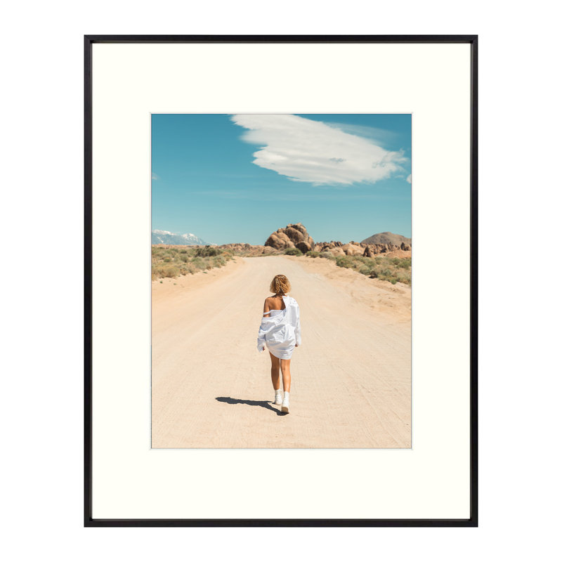 Metal Matte Picture Frame with Mat, Black