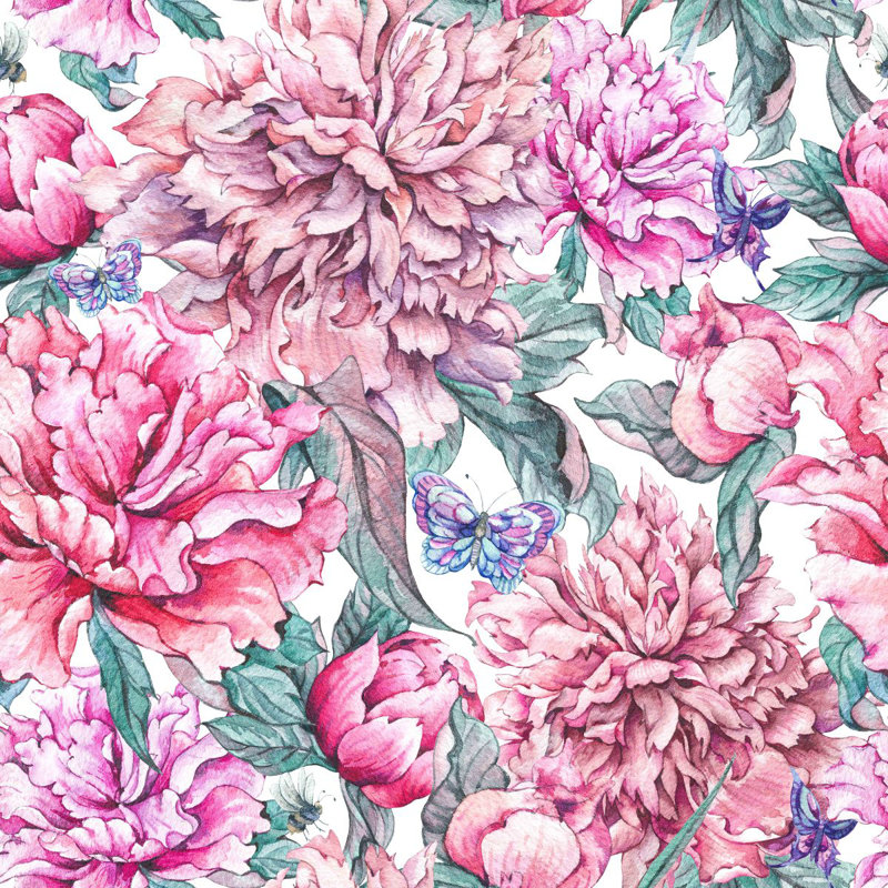 Peel & Stick Floral Wall Mural, 10.42' W x 10.42' L