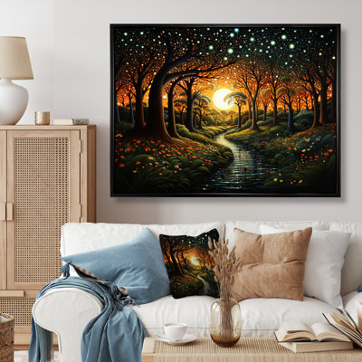 " Brown Green Enchanted Forest Pointillism "