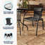 Amlie 23.75" Round Glass Metal Table with 2 Rattan Stack Chairs