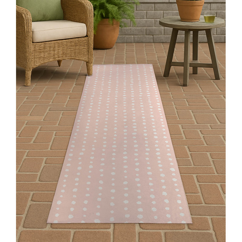 Dot Row Non-Slip Outdoor Rug, Runner 2'6" x 8'