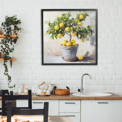 Falling Lemon Tree Framed Giclee, design by Tina LeCour