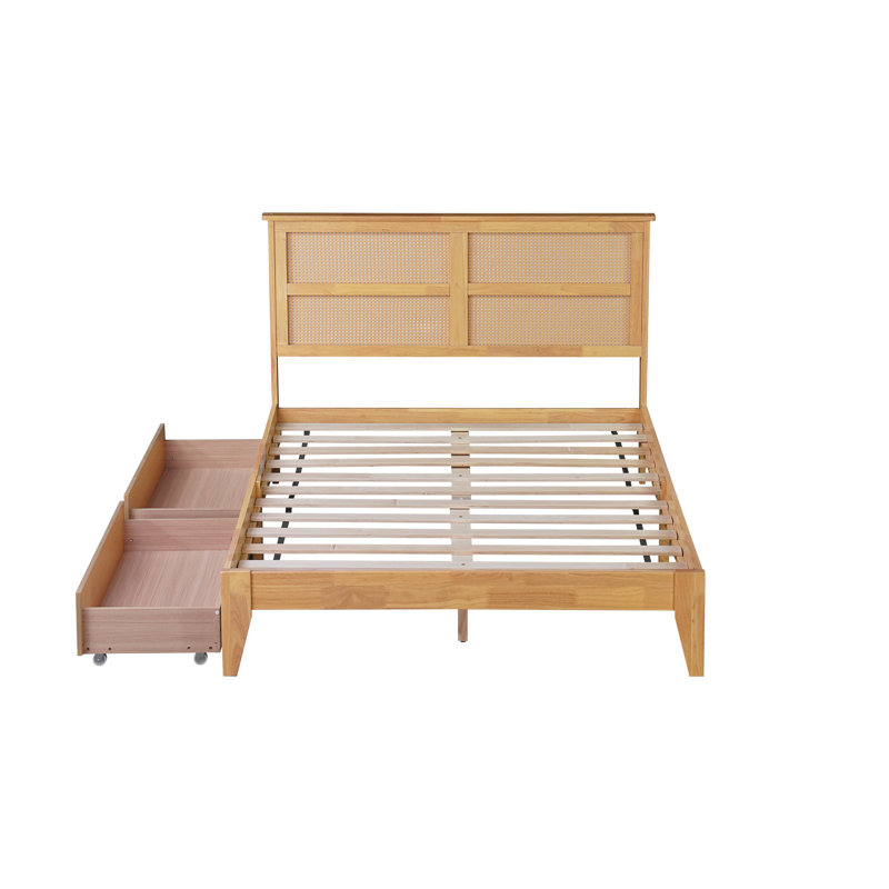 Full Size Bed With Breathtaking Headboard In White Oak Look Intriguing Bedroom, Full, White Oak