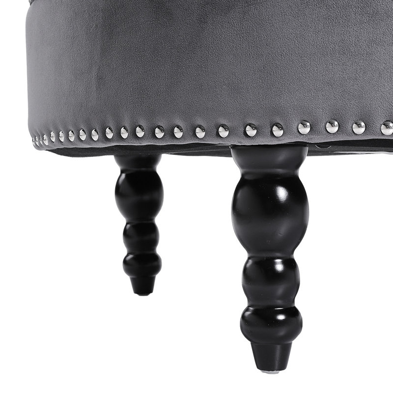 Audrianna 85Cm Velvet Tufted Round Ottoman