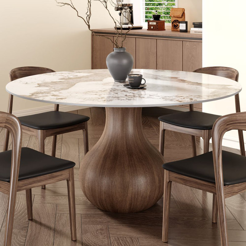 Table de salle à manger Otelia, Ambre, 29.52"H x 53.1"L x 53.1"W