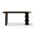 Black+Brown Half-circle Solid Wood Dining Table-1742798233