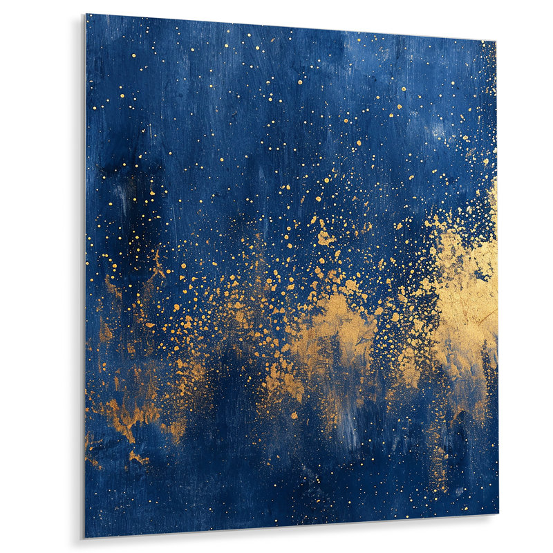 Golden Starry Night - reproduction d'art murale abstraite, H 32 po x l 16 po x P 1 po, Métal métal