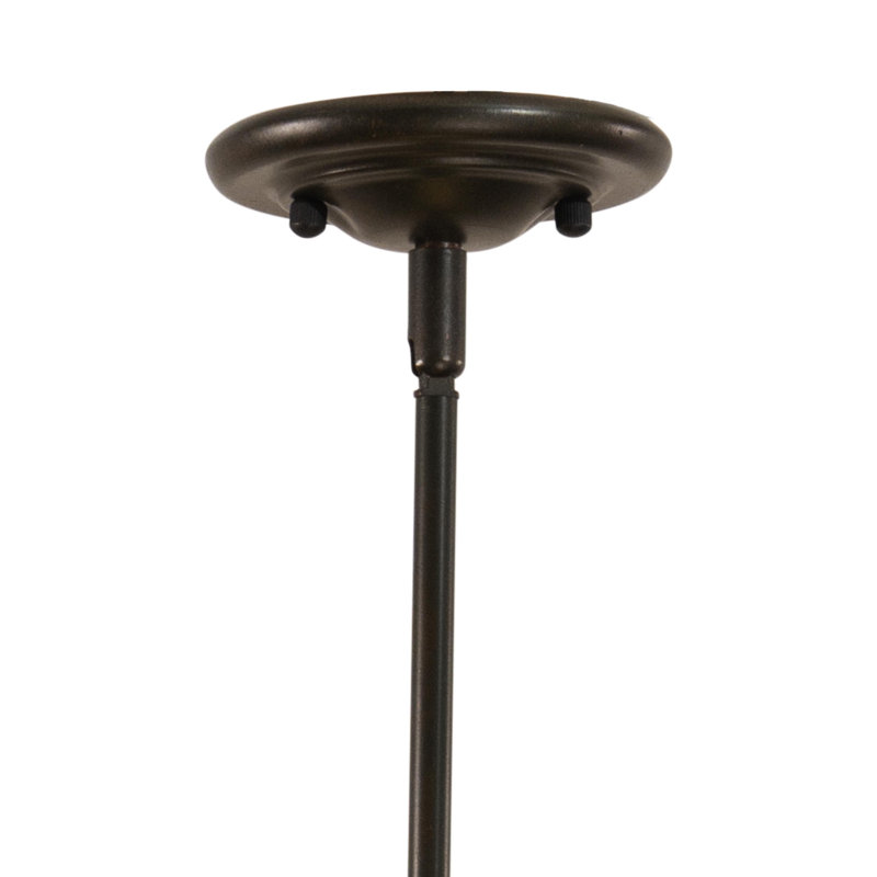 Luminaire suspendu en verre givré 1 lumière Leanna, Bronze royal