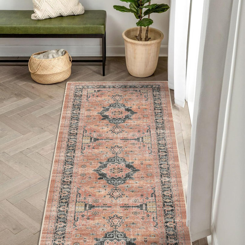 Tapis de couloir de cuisine à poils courts et lavable, 2 pi x 5 pi