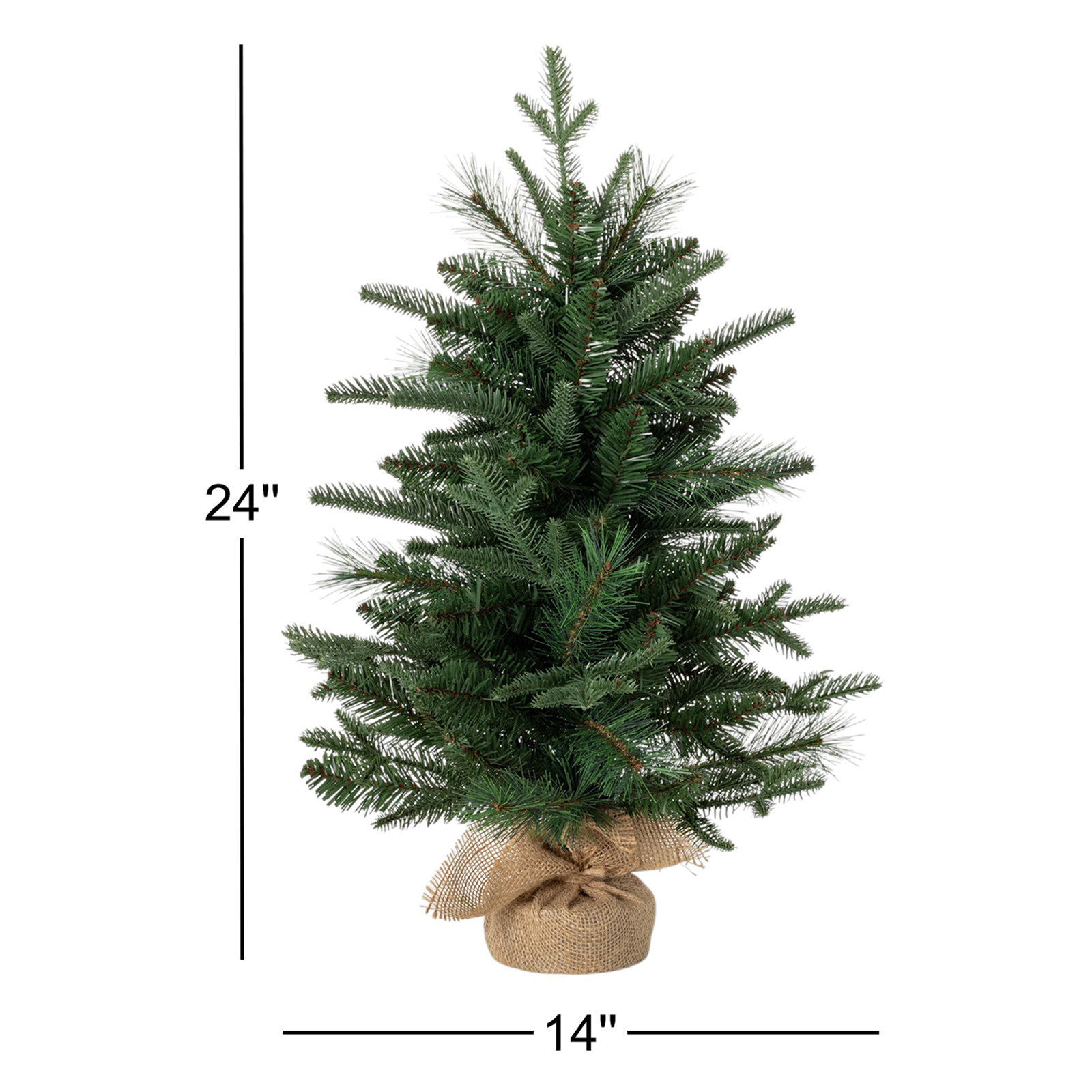 Stroud 24'' Faux Pine Tree in Wicker/Rattan Pot