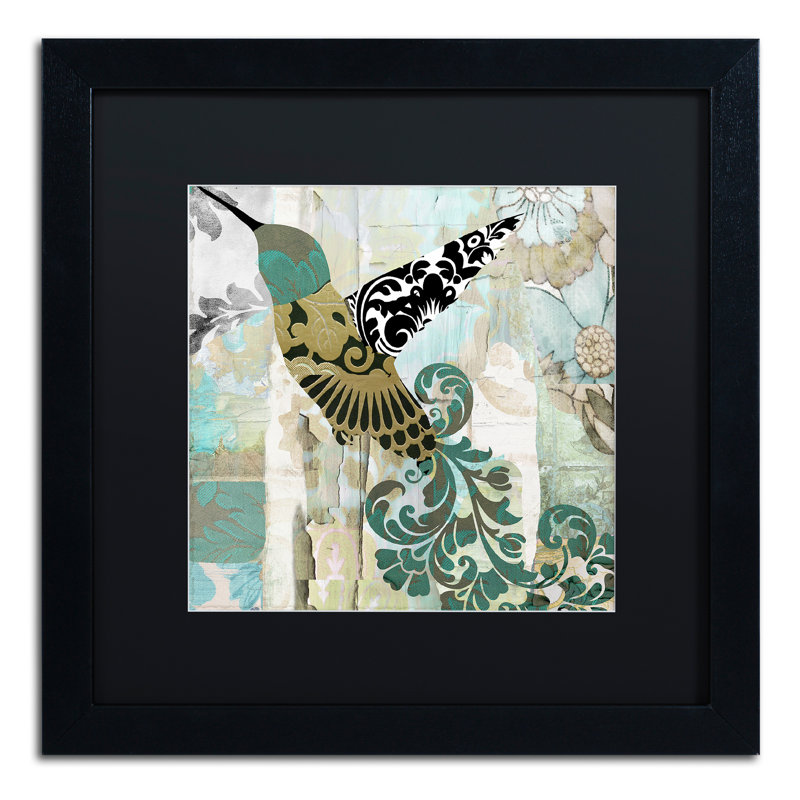 Jadaya «Hummingbird Batik II», impression encadrée, Noir, H 16 po x l 16 po x P 0,5 po