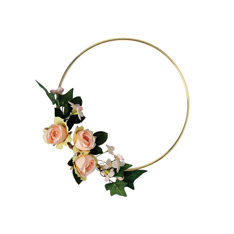 Faux Rose Metal 13'' Wreath