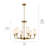 Vetivene 6 - Light Steel Dimmable Chandelier