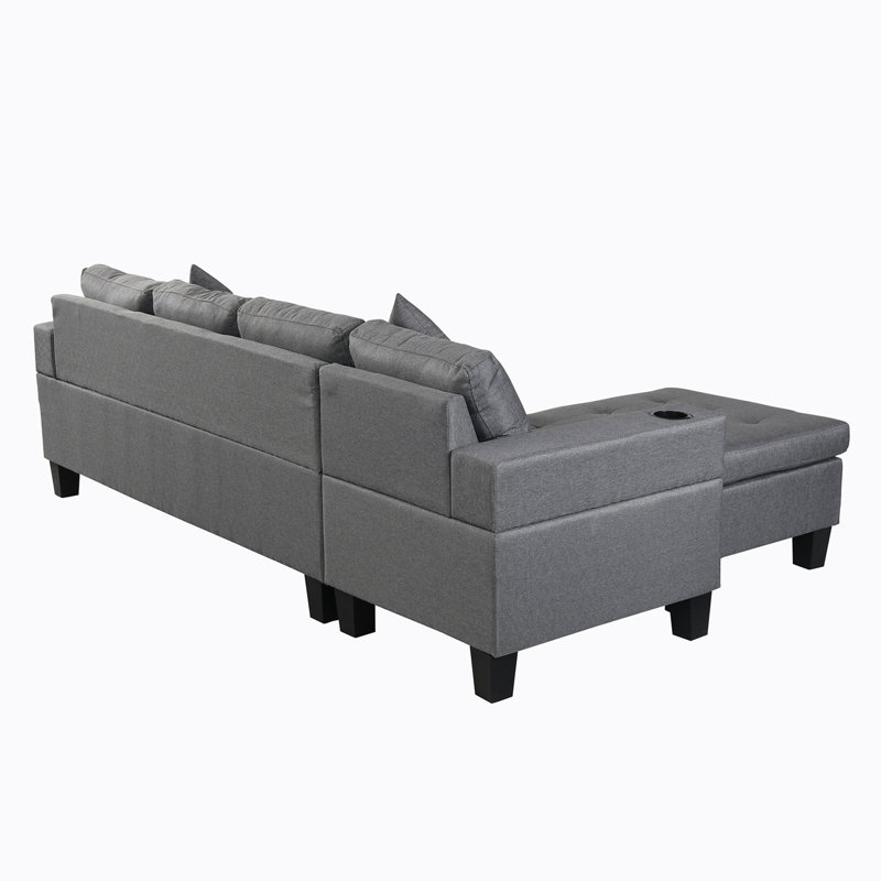 Canapé modulaire 2 pièces Lucea, Tissu gris - Revolution Performance