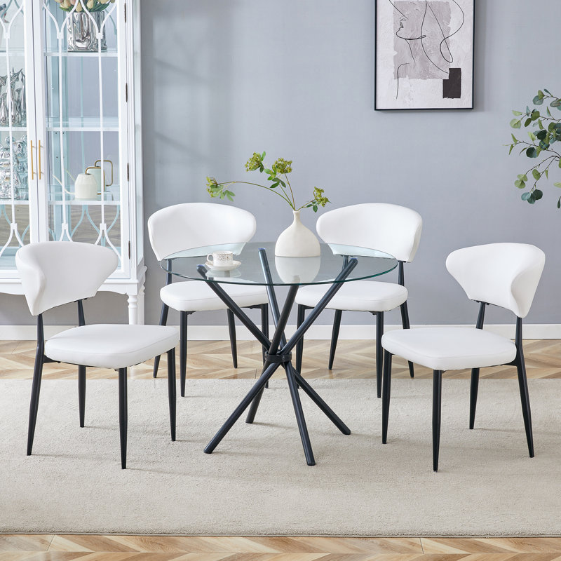 Elegant Dining Experience Transparent Glass Modern Style Home Comfort