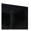 Armoire de rangement en rotin de style bohémien avec structure en bois massif, buffet avec tablettes réglables à 3 positions pour le salon et la salle à manger, conception à pousser sans poignée (noir)-1270577250