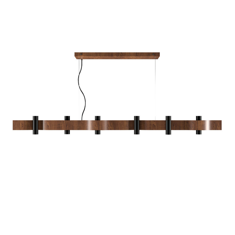 Luminaire suspendu Flow Accord, Imbuia, H 5,31 po x l 59,06 po x P 4,33 po, 14