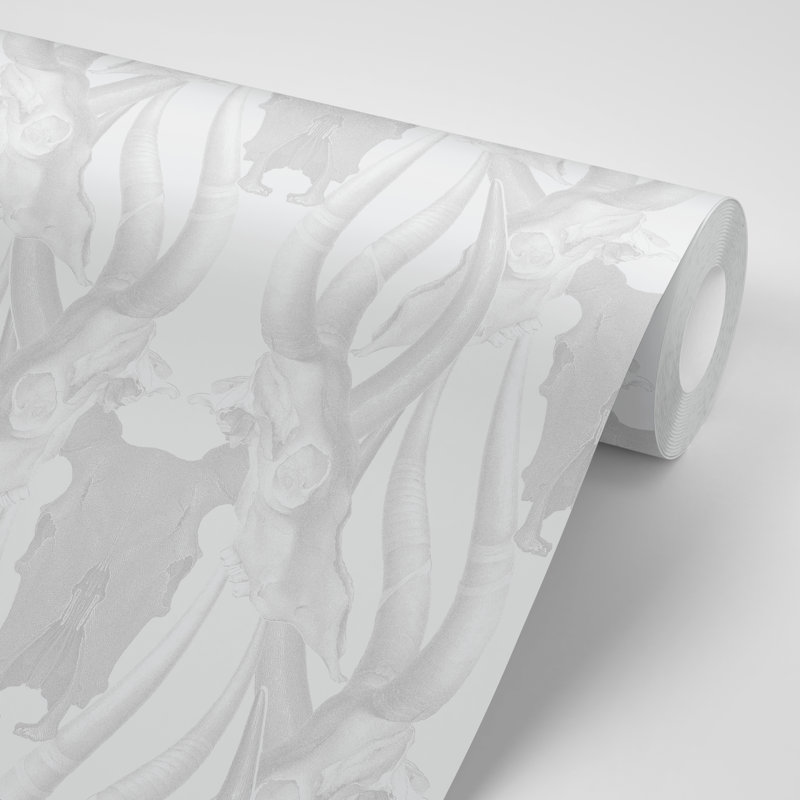 Panneau de papier peint auto-adhésif L 10 pi x l 25 po Bull Smoke, Grey/White